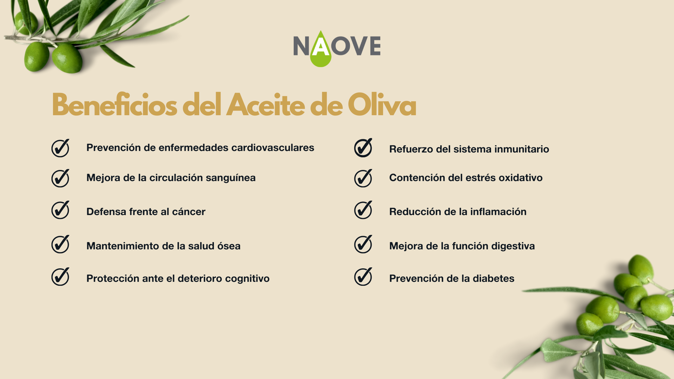 Beneficios del AOVE - blog interno Infografía con los beneficios de consumir aceite de oliva